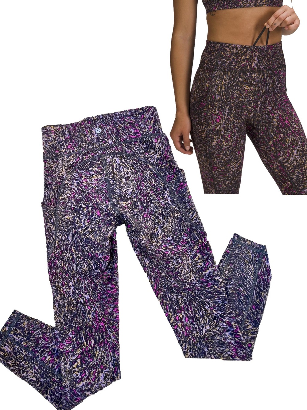 Lululemon Invigorate HR Tight 25” Soft Yoga Legging Topography Multi Size 4 EUC
